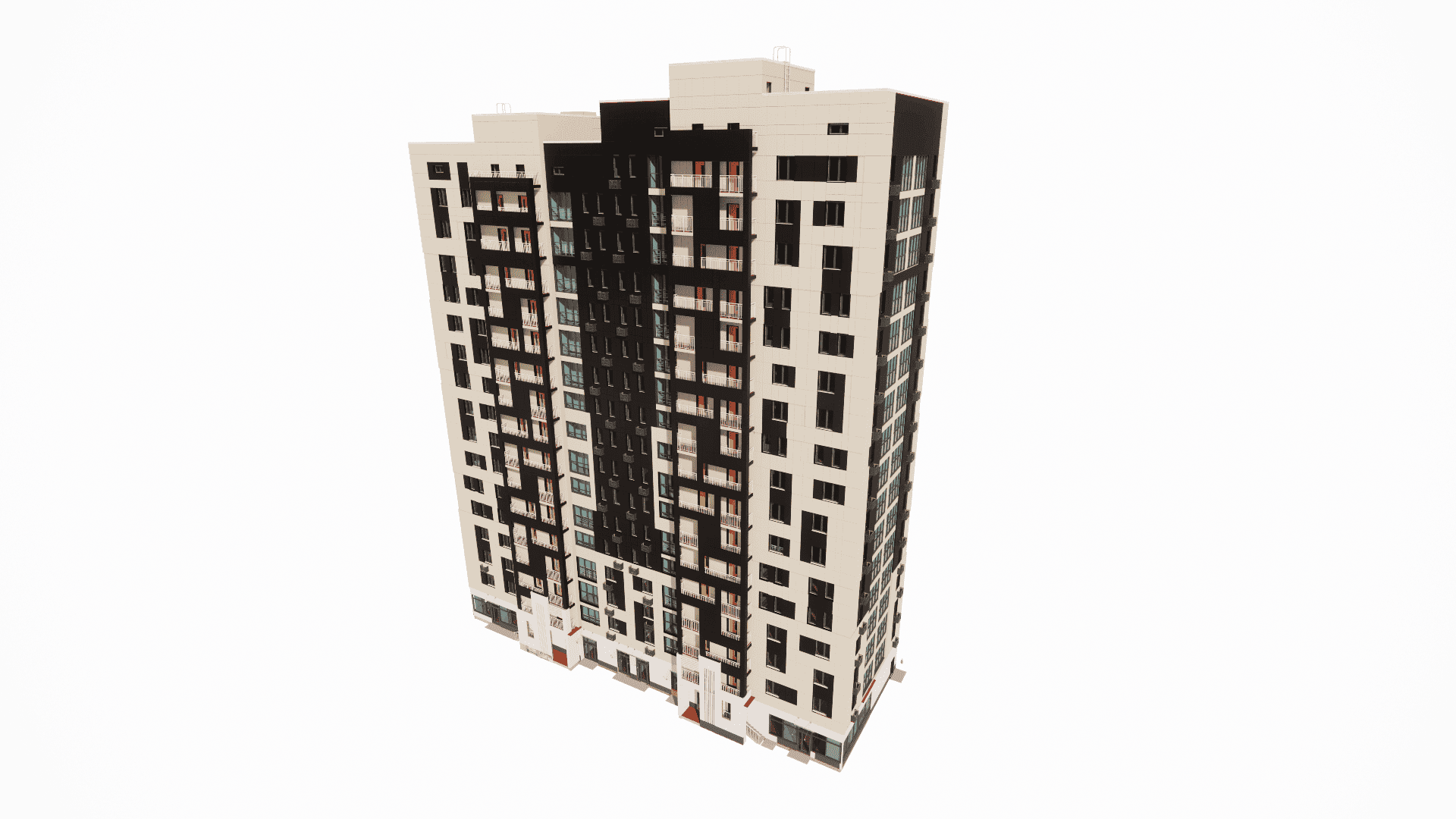 Architectural modeling of UHPC facade for a new Building in the USA, supported by fabrication drawings