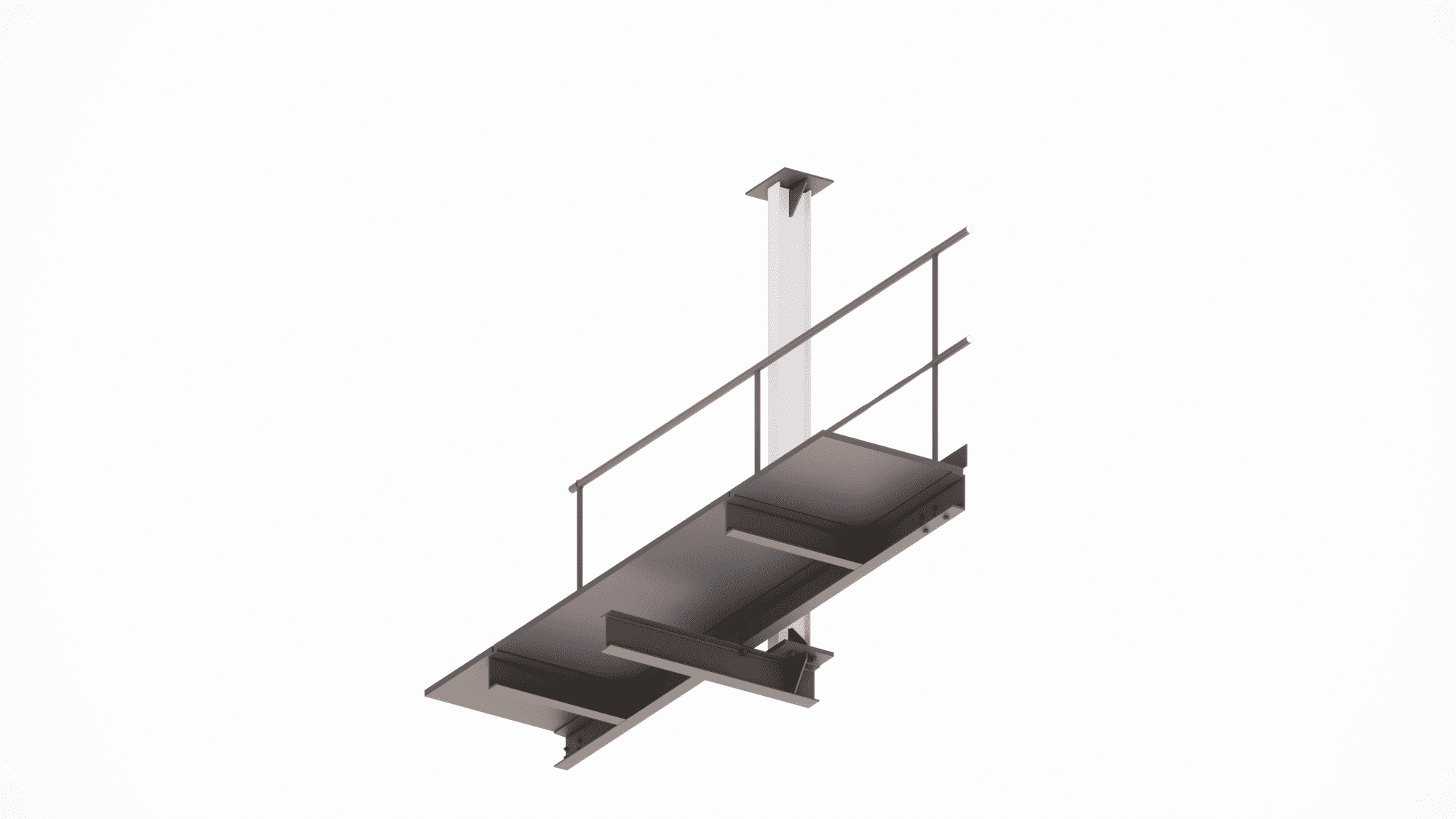 Detailed modeling of secondary steel structures, grating for a small service platform