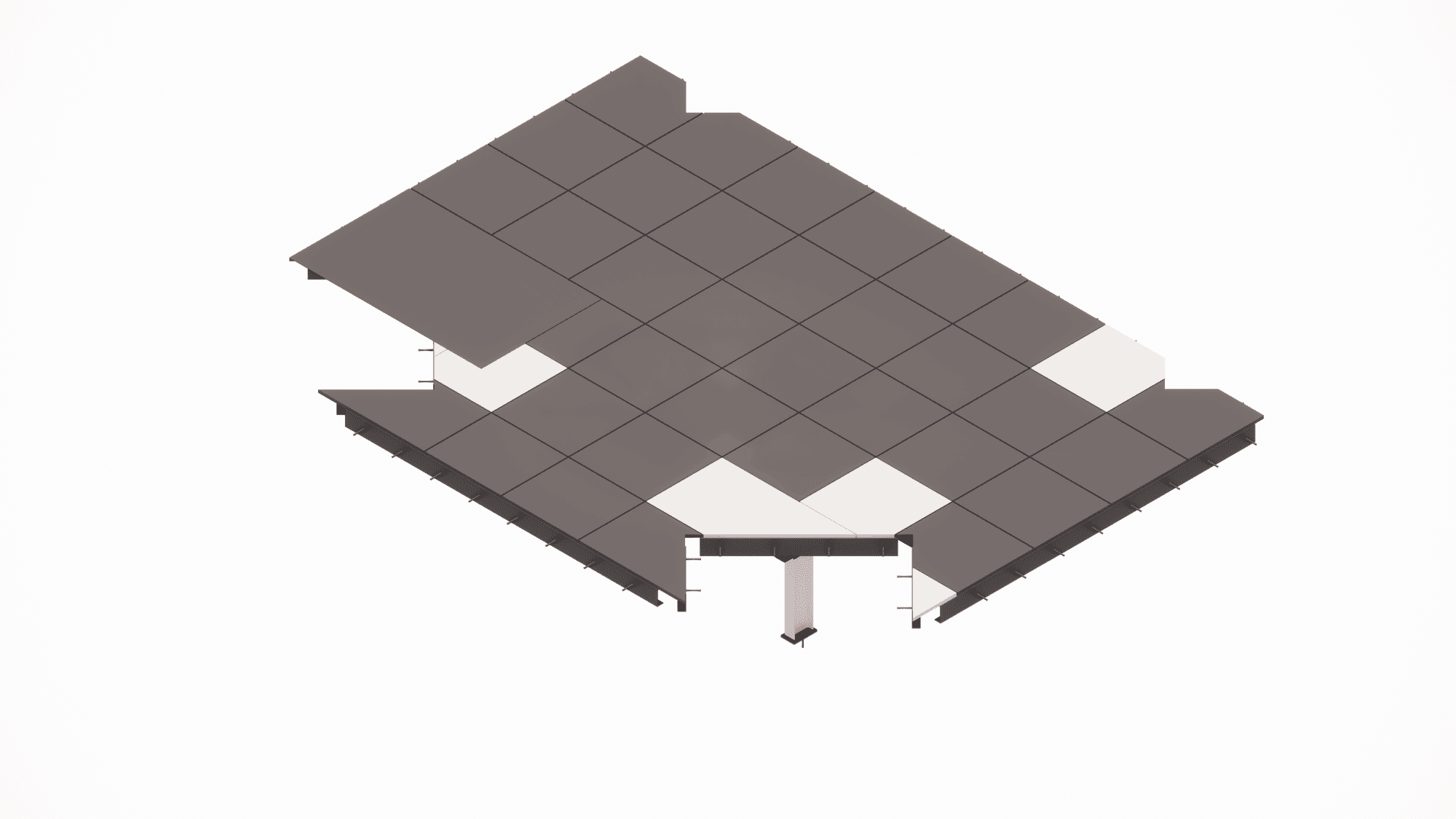 Detailed view of industrial platform connections, ensuring precise fit-up on site