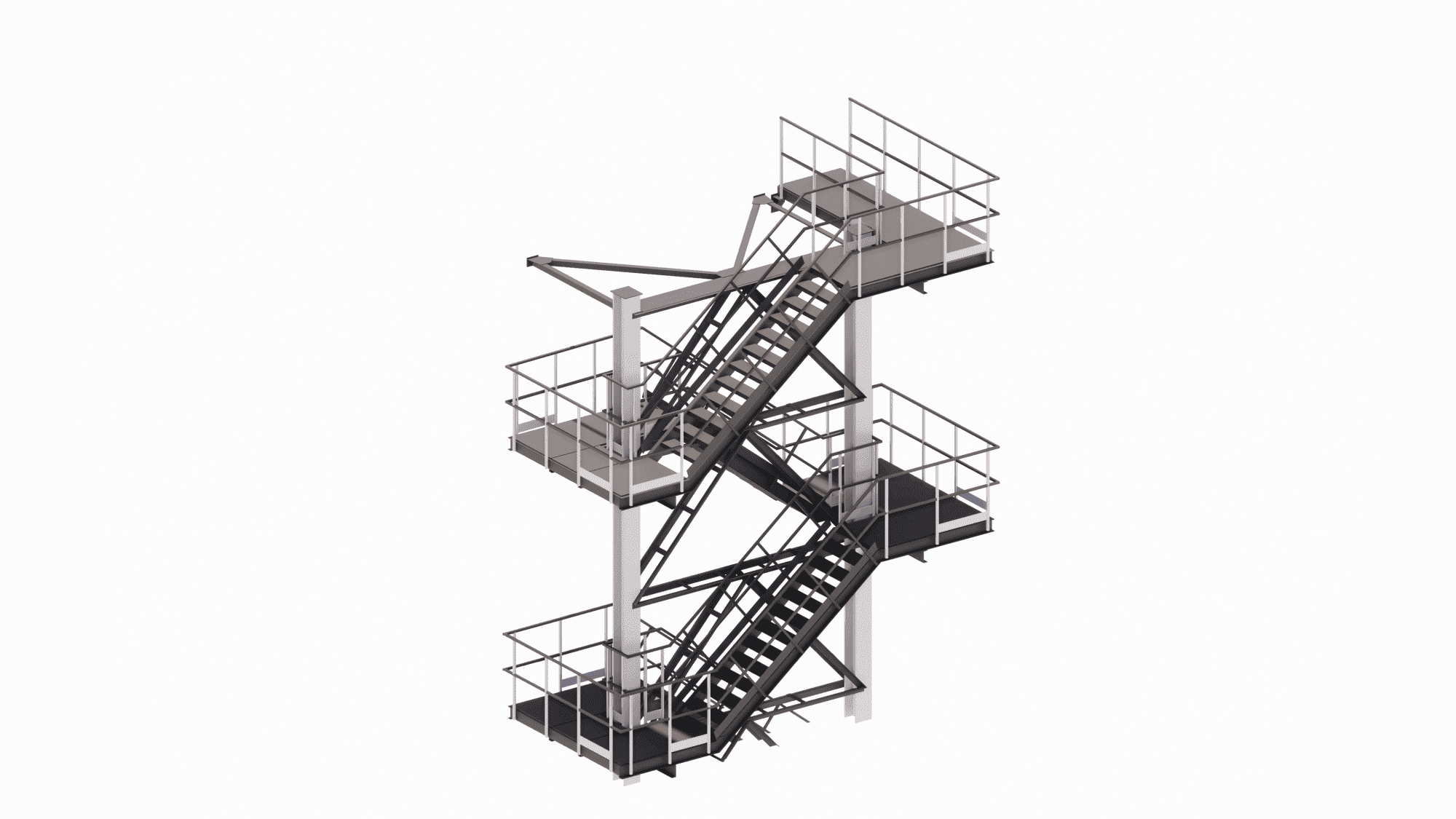 Design of platforms and stairs for servicing technological units, focusing on safe access and maintenance