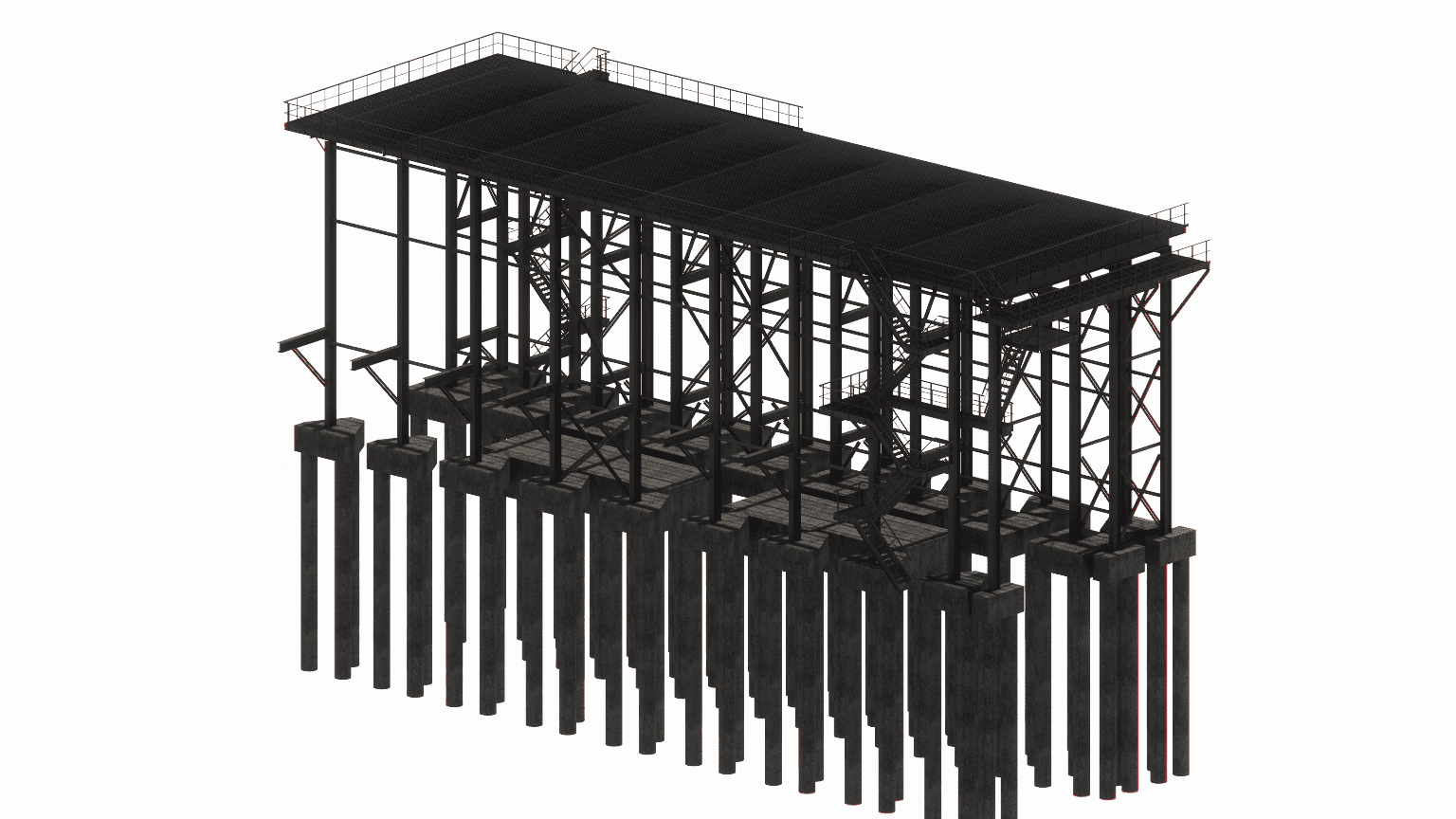 Calculation and structural design of 50-meter steel frames for technological facilities, considering wind load and dynamic impact