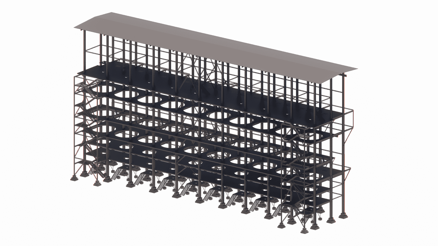 Design and analysis of steel frameworks for wet gas scrubbing systems (мокрой очистки газов), considering corrosion resistance and equipment loads