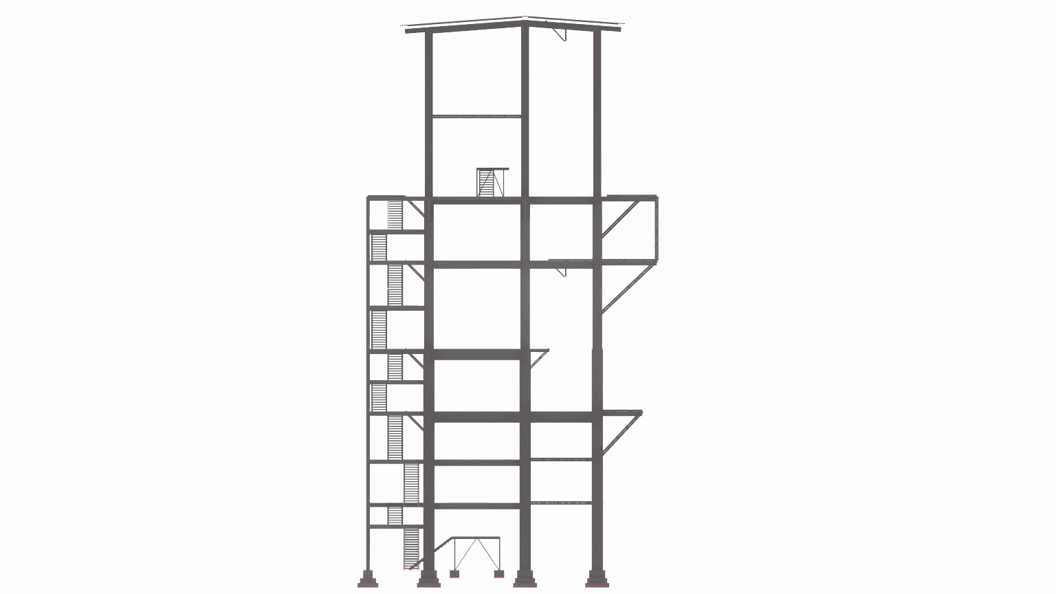 BIM modeling of auxiliary steel structures and service platforms for gas cleaning equipment