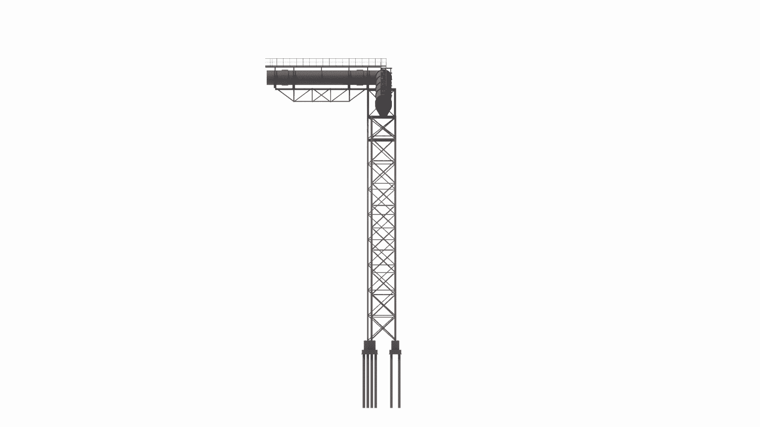 Structural design of steel support systems for a 59-inch gas duct with an integrated access bridge above it