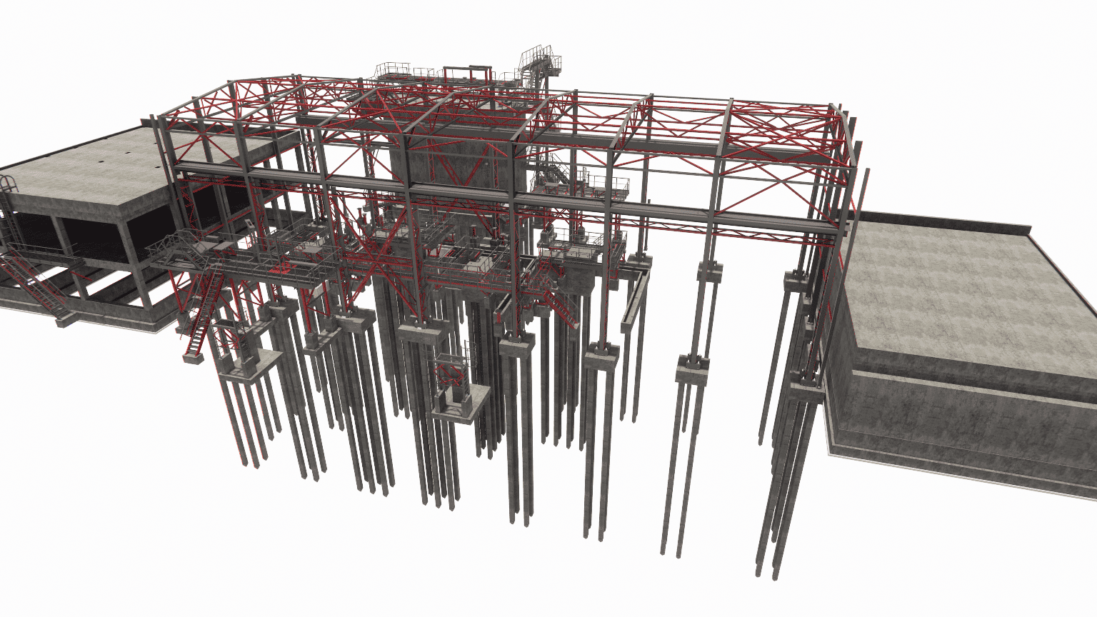 Structural analysis and BIM modeling of a steel-framed pump station building, accounting for equipment vibration
