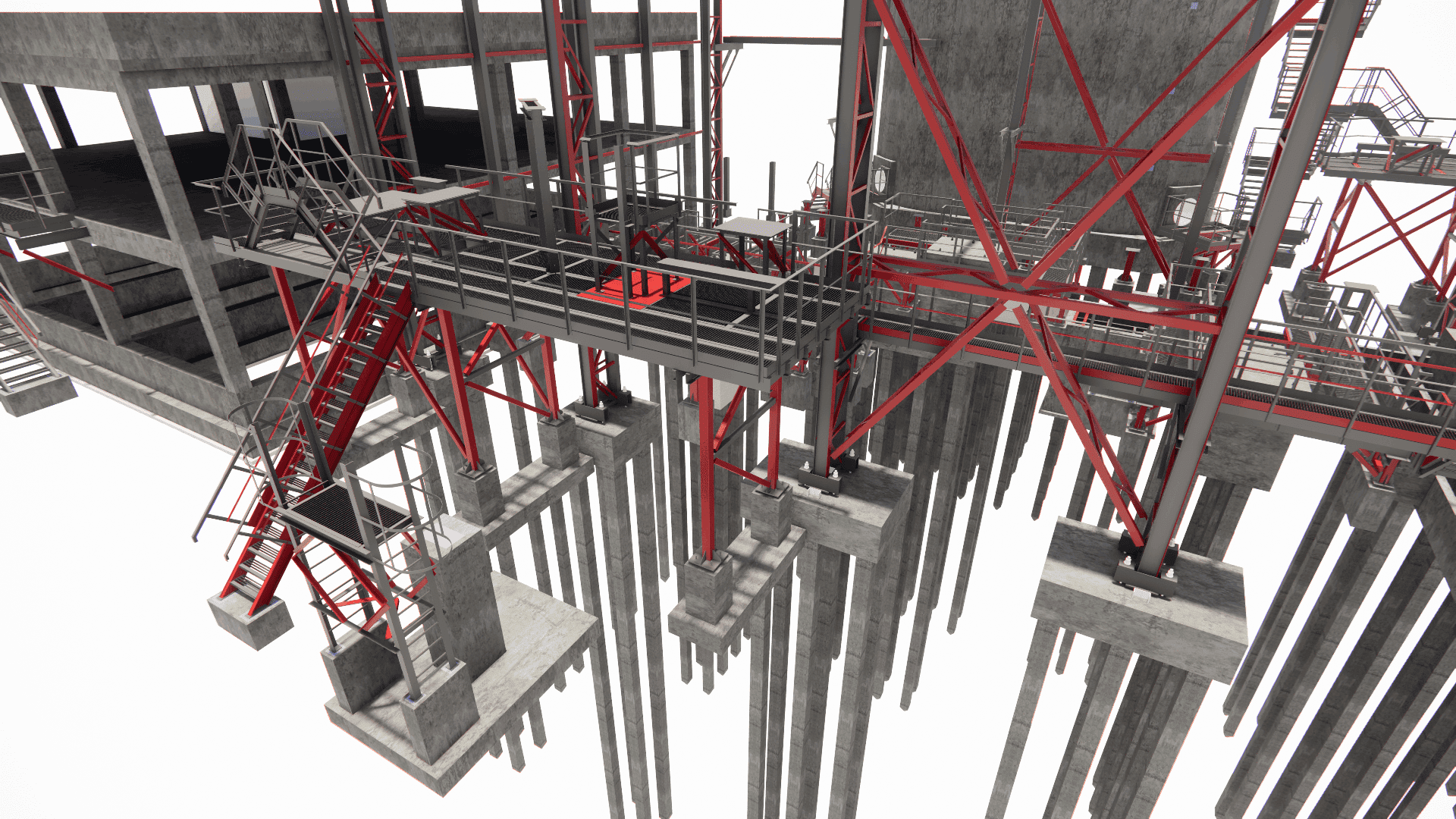 Design of the steel building envelope and internal support structures for a large industrial pump station, optimized for quick erection