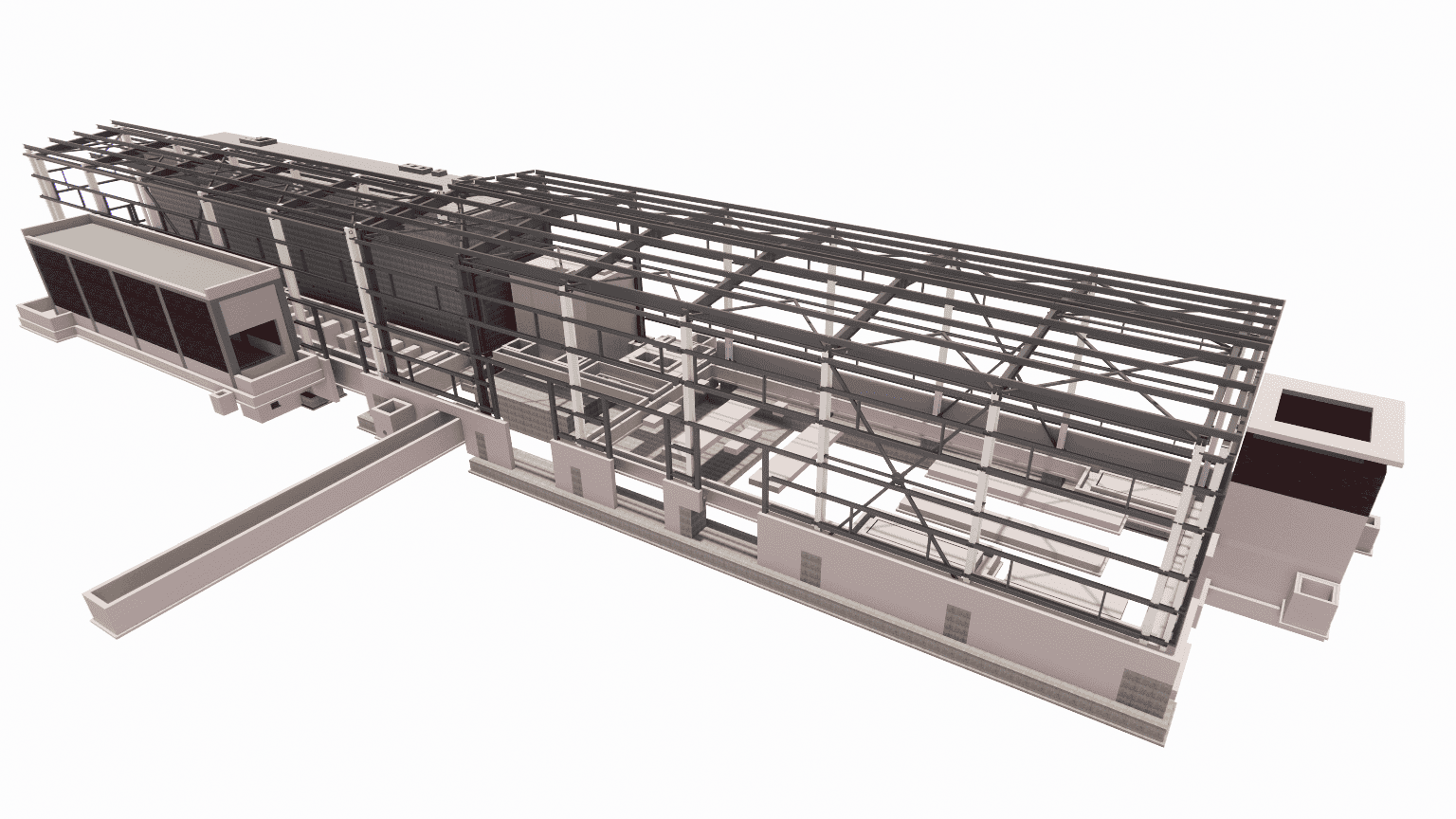 BIM modeling of the steel structure for a pumping facility