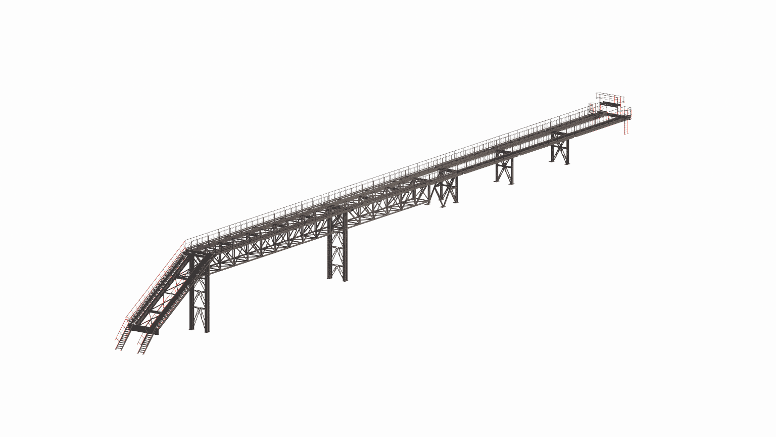 Structural design of a steel technological bridge (access catwalk) with integrated utility piping containment