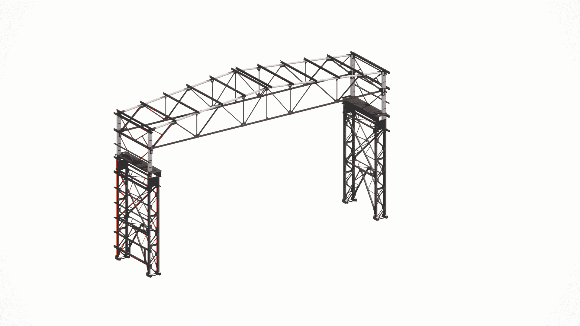 Enlarged view of an industrial workshop frame in Tekla