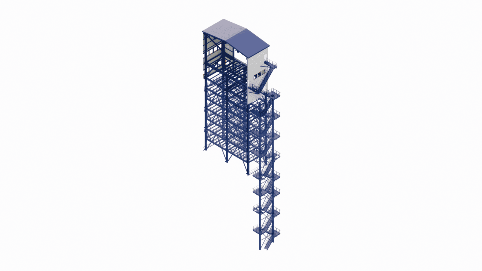 Conceptual engineering and stability analysis of tall industrial steel frameworks in Tekla for complex technological processes