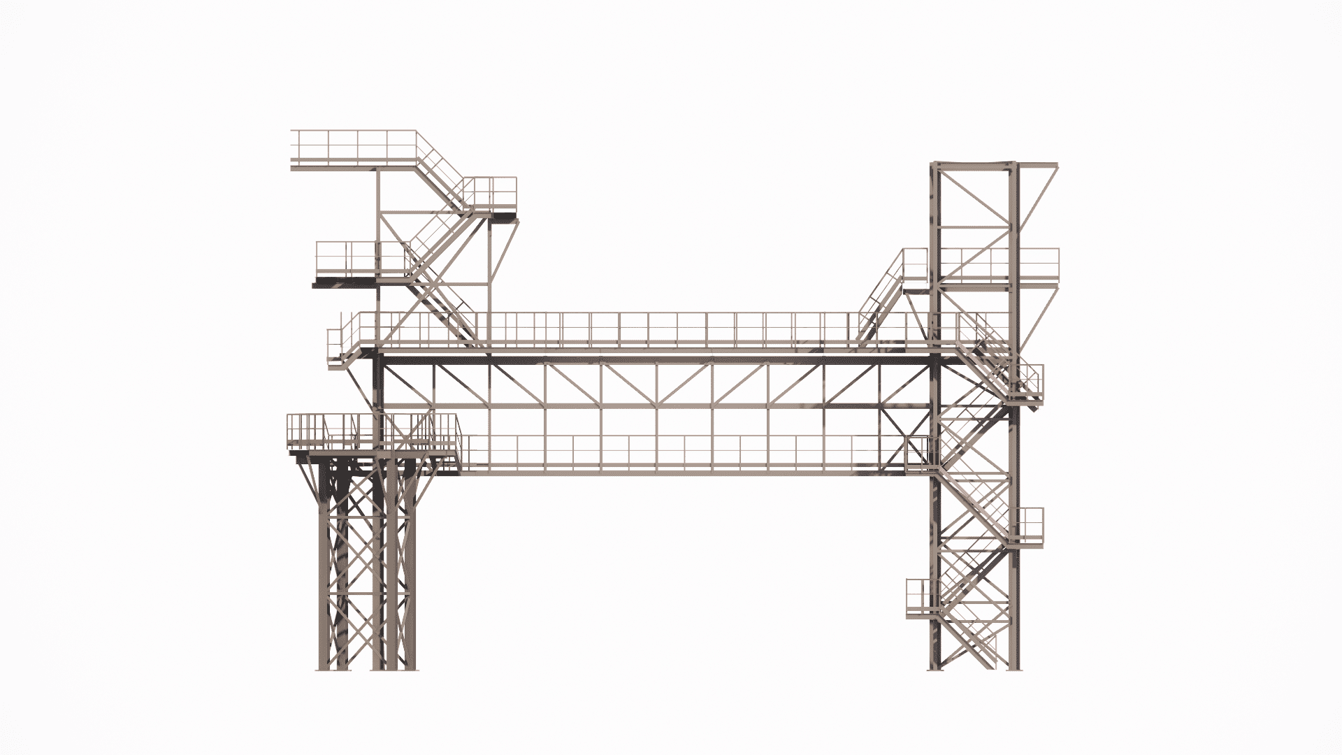 Design and analysis of a steel access catwalk and stairs integrated with a pipe rack structure for inspection and valve operation