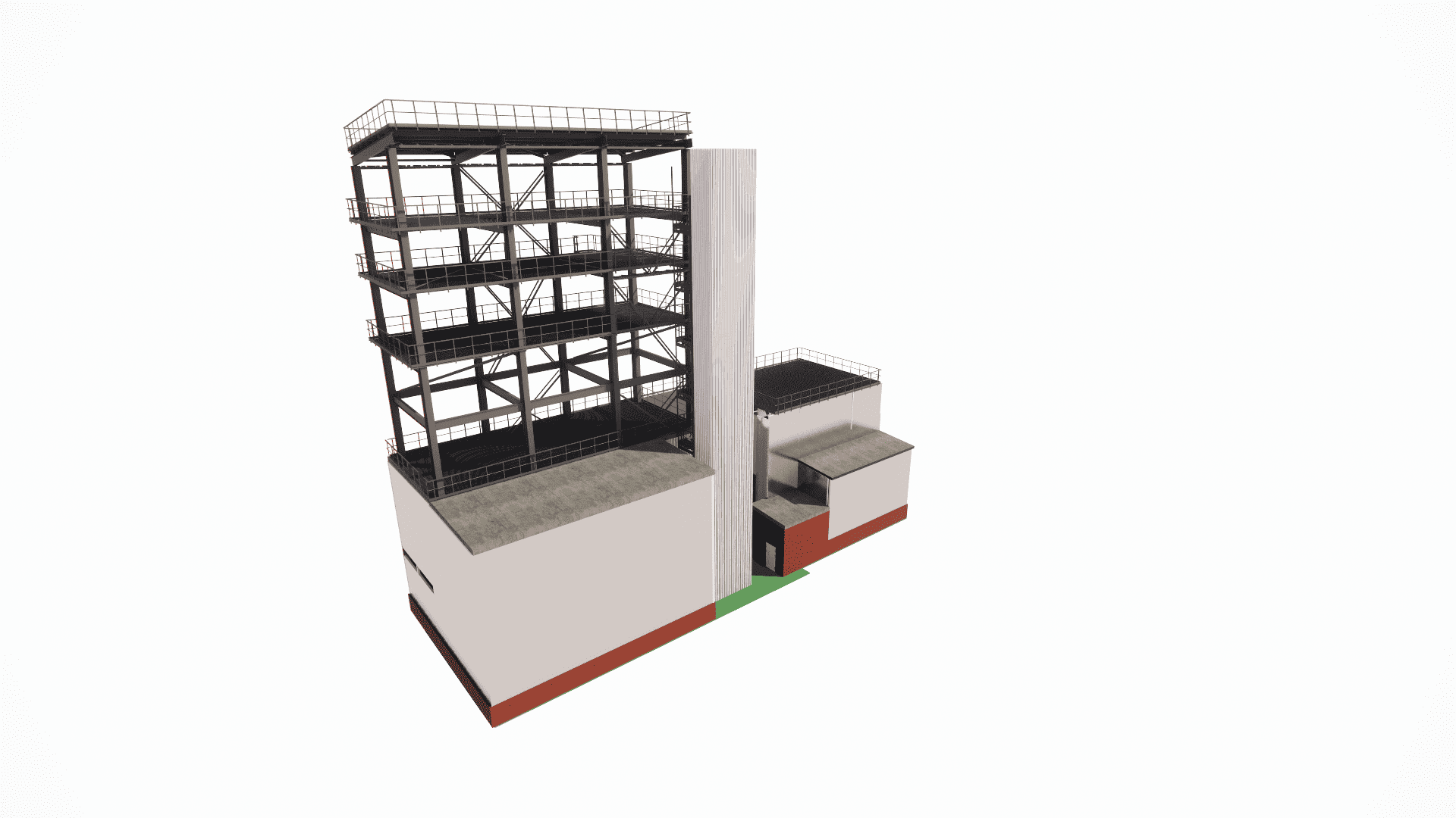 Structural design detailing of the secondary steel members used for securing sandwich facade panels to the main frame of the 4-story facility