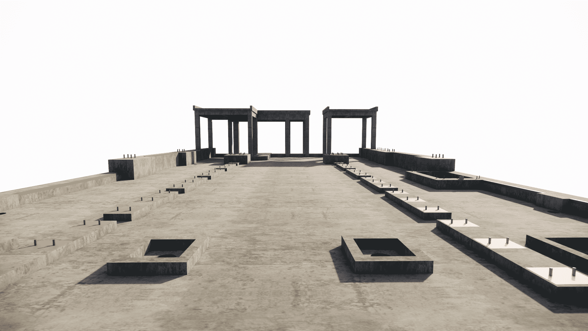 Enlarged view at the top of the building