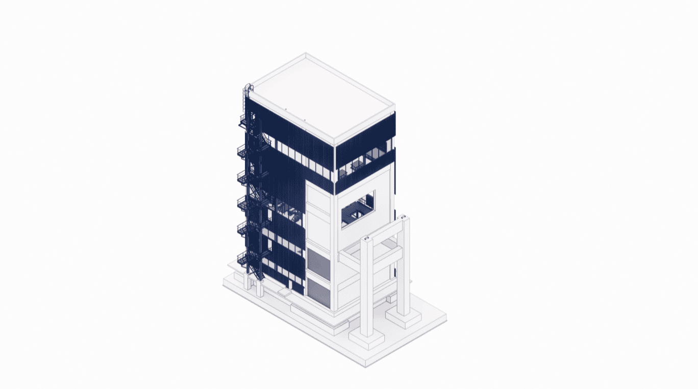 Structural design of the steel frame for a closed conveyor transfer building, ensuring material protection from external factors.