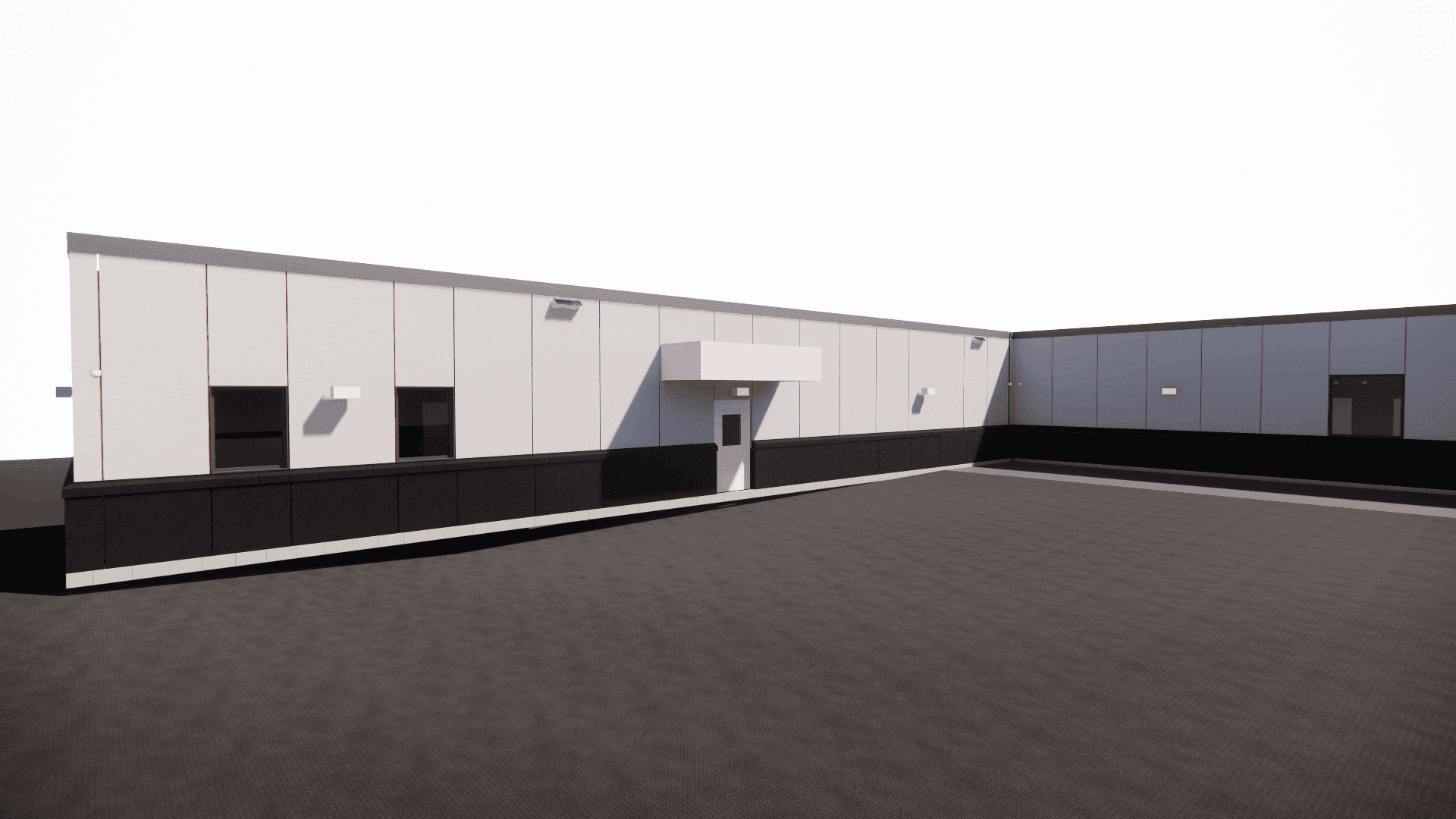 Facade fabrication drawings for a one-story commercial development