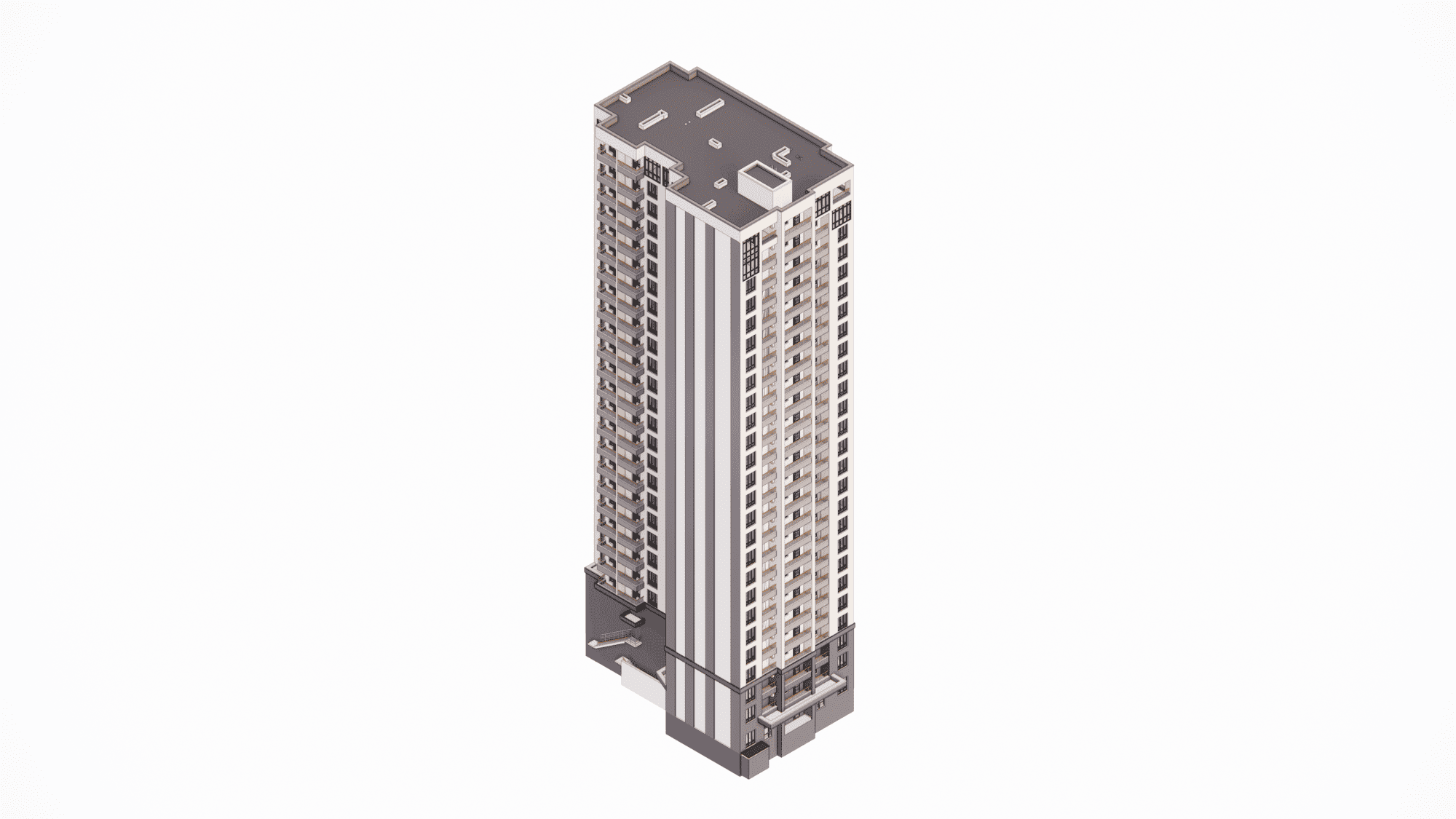 Detailed BIM modeling of a facade constructed with architectural precast concrete panels for a US project