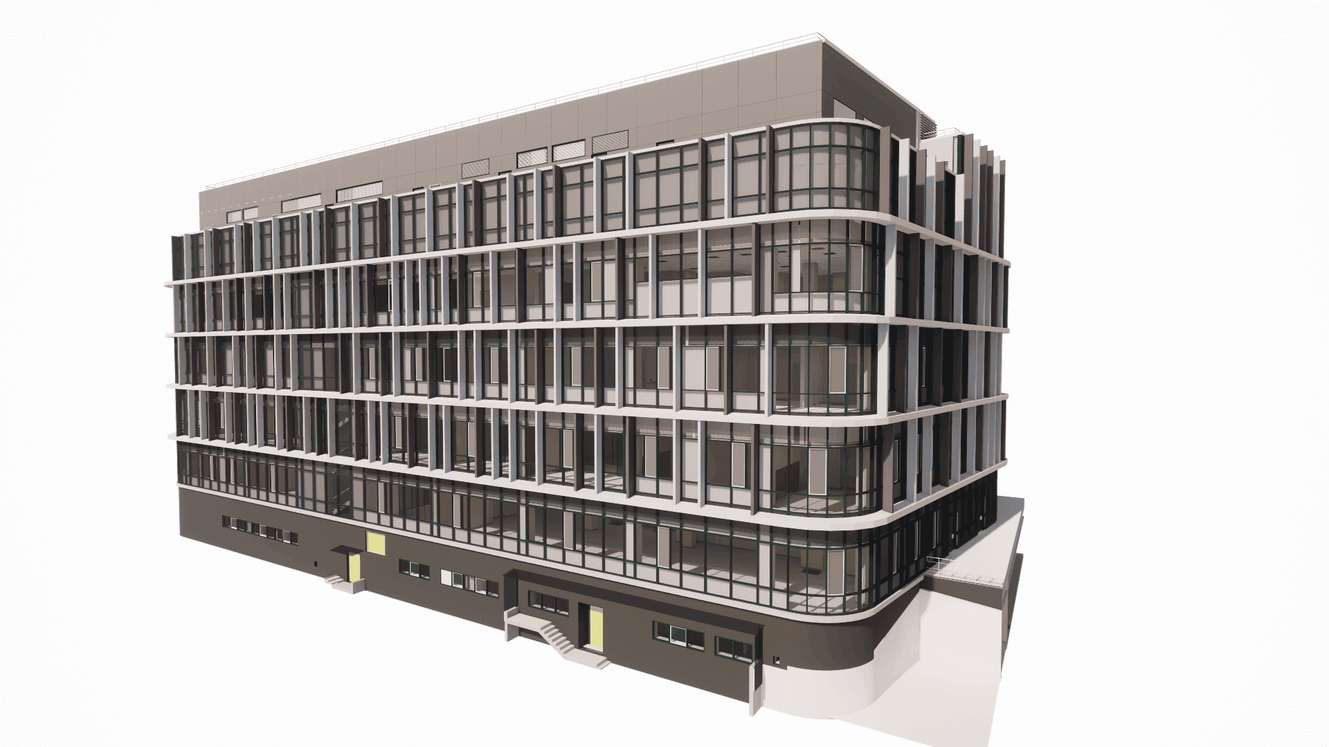 Revit model of concrete panels for an office building 