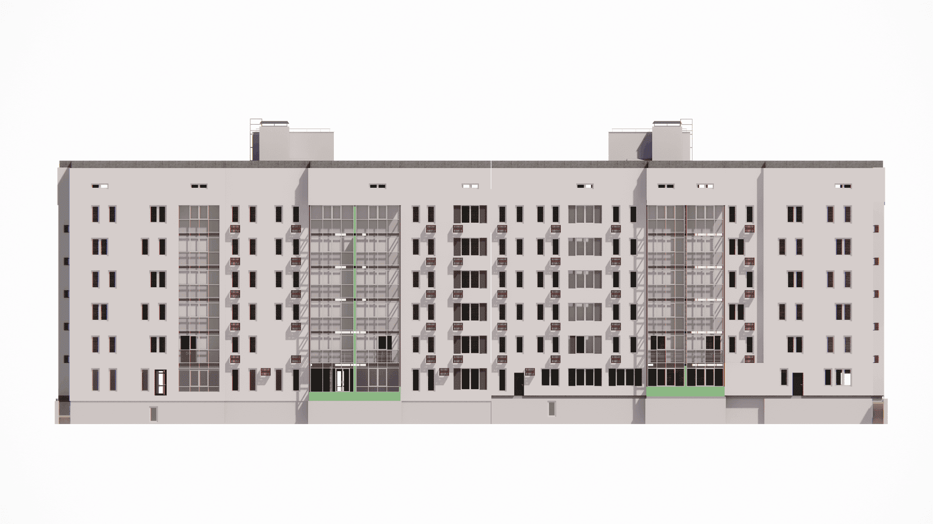 Detailed BIM modeling of a high-end residential complex facade using custom architectural panels