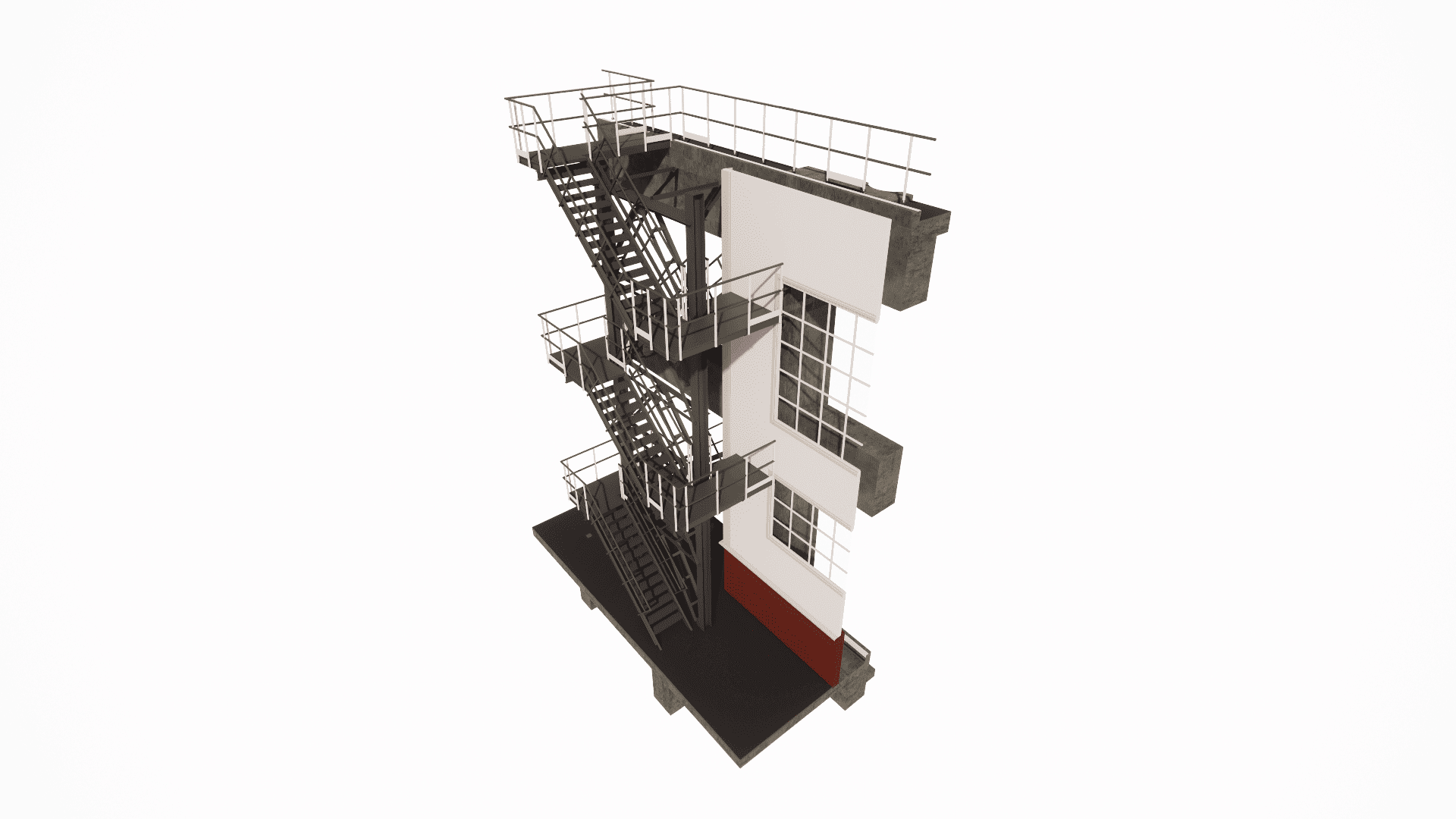 Structural design of steel staircases for chemical facilities, considering requirements for corrosion resistance