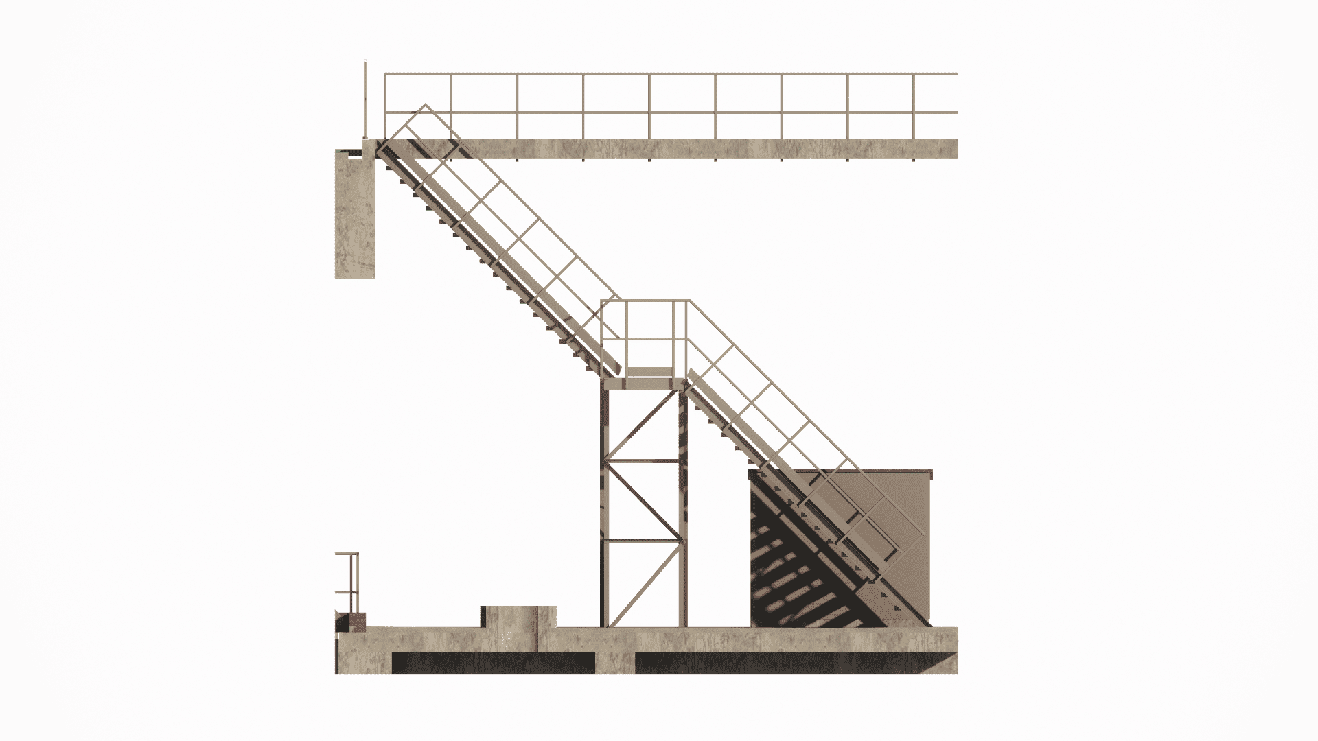 Structural design of steel service platforms and stairs, ensuring compliance with equipment maintenance requirements