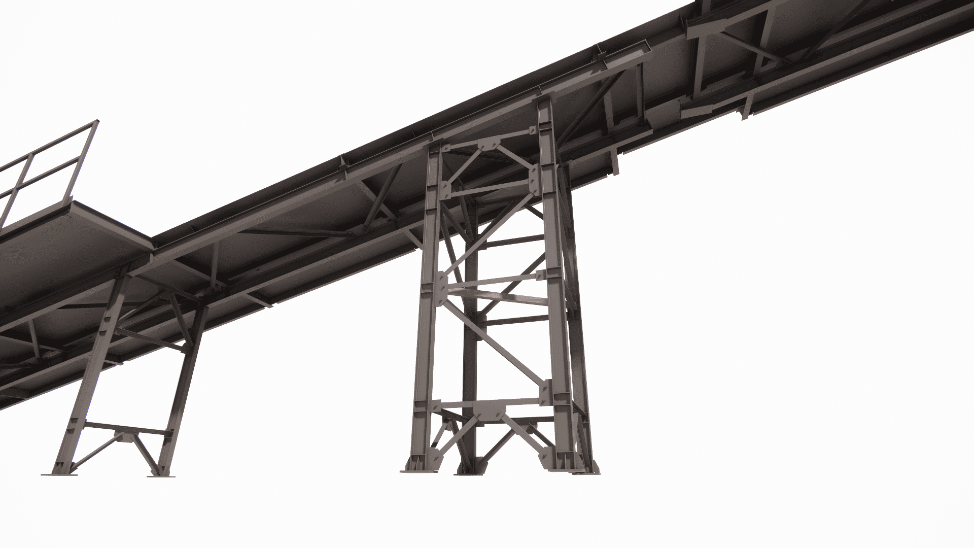 Detailed 3D modeling of the support structure in Tekla Structures for a project in the USA