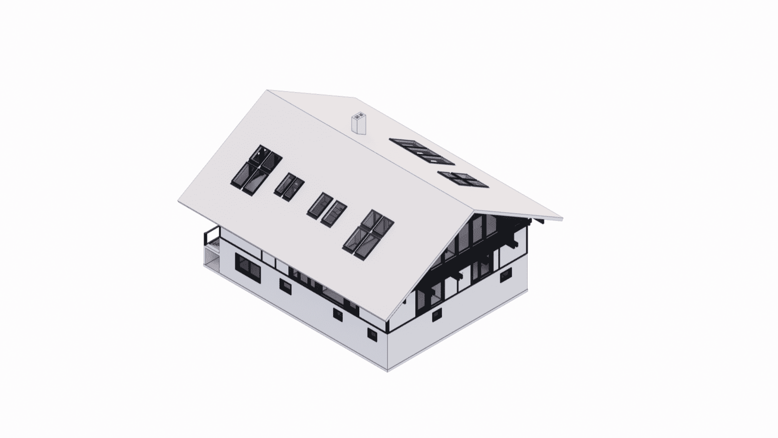 Detailed BIM modeling of a custom single-family house design for permit submission in the USA