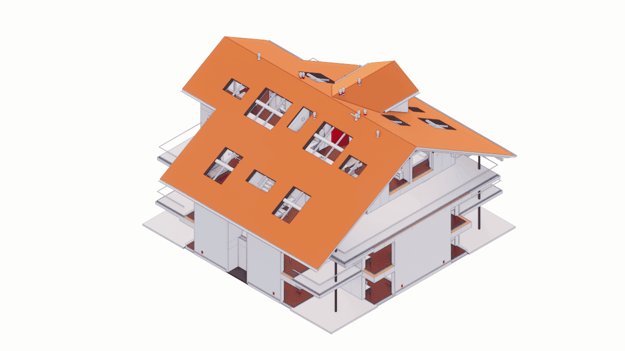 BIM detailing of residential facade finishes, including brick, siding, and stone cladding interfaces
