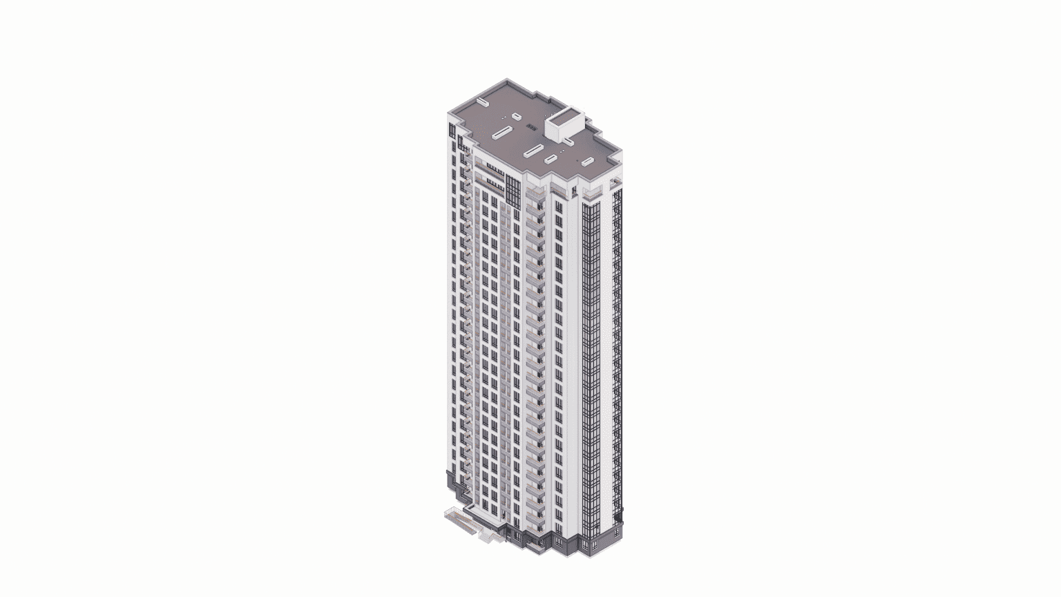 BIM coordination of concrete facade connections, including anchors and thermal break detailing