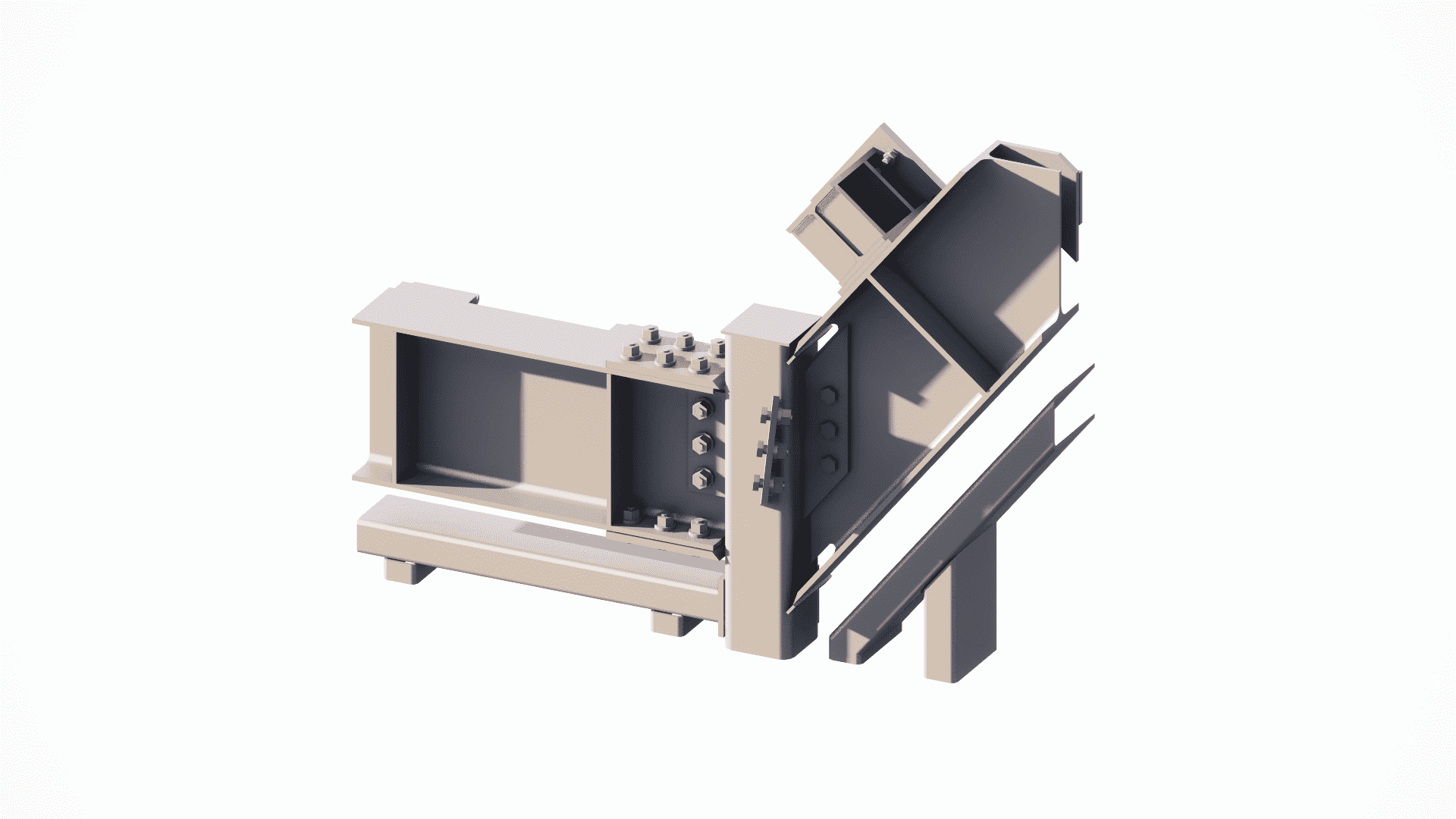 BIM detailing of the steel subframe connections for a rainscreen facade system on a commercial building