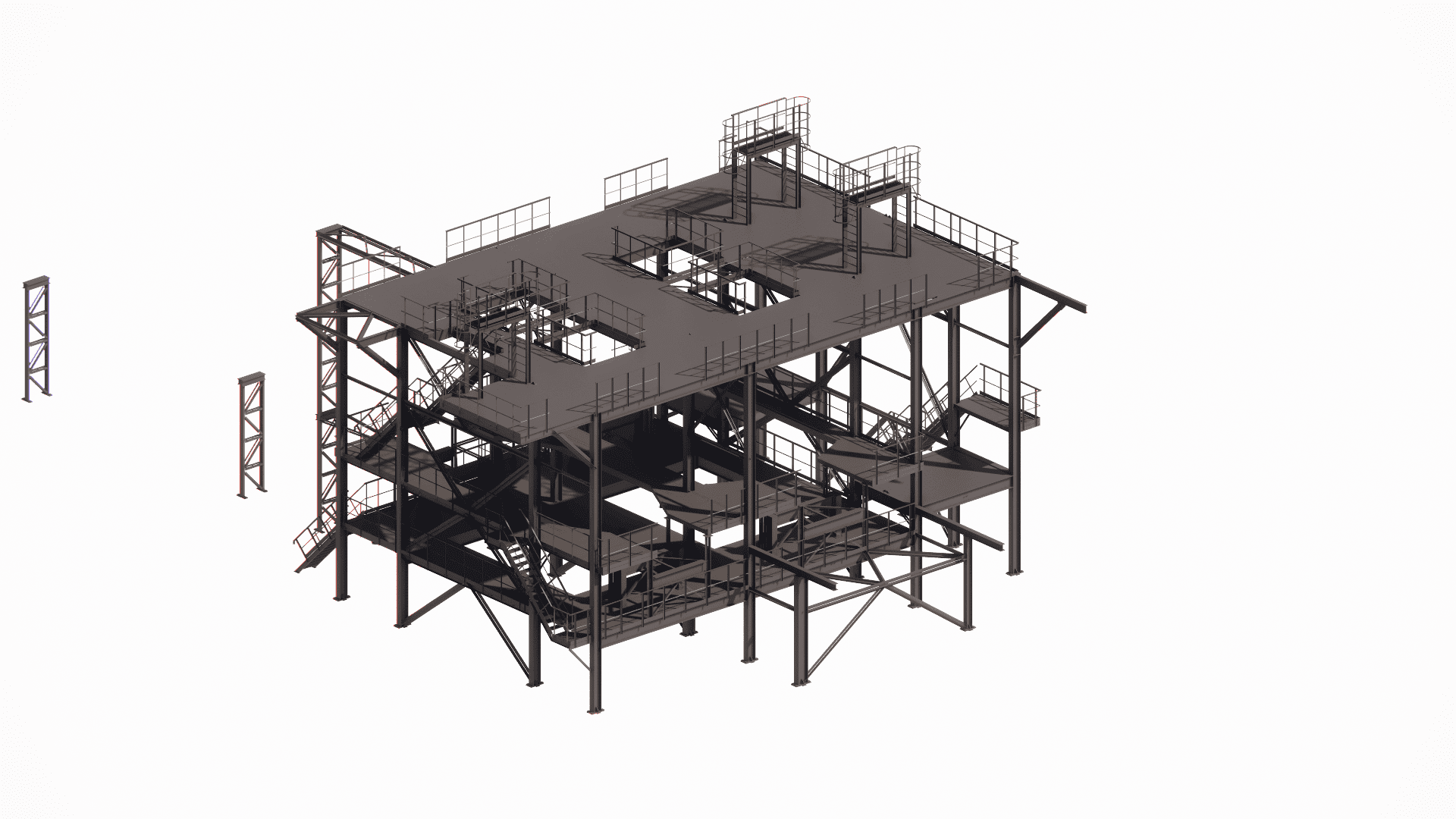 Structural design of access platforms and stairs for servicing technological units, ensuring optimal ergonomics