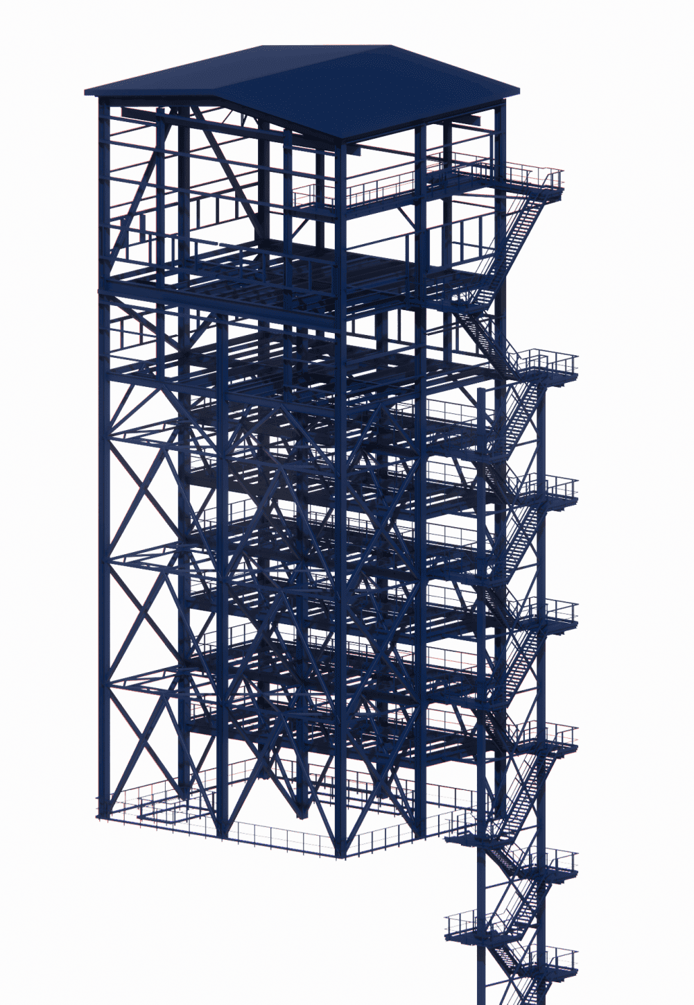 Structural design and BIM modeling (Tekla/Revit) of multi-story steel frames for heavy-duty industrial facilities, considering dynamic loading