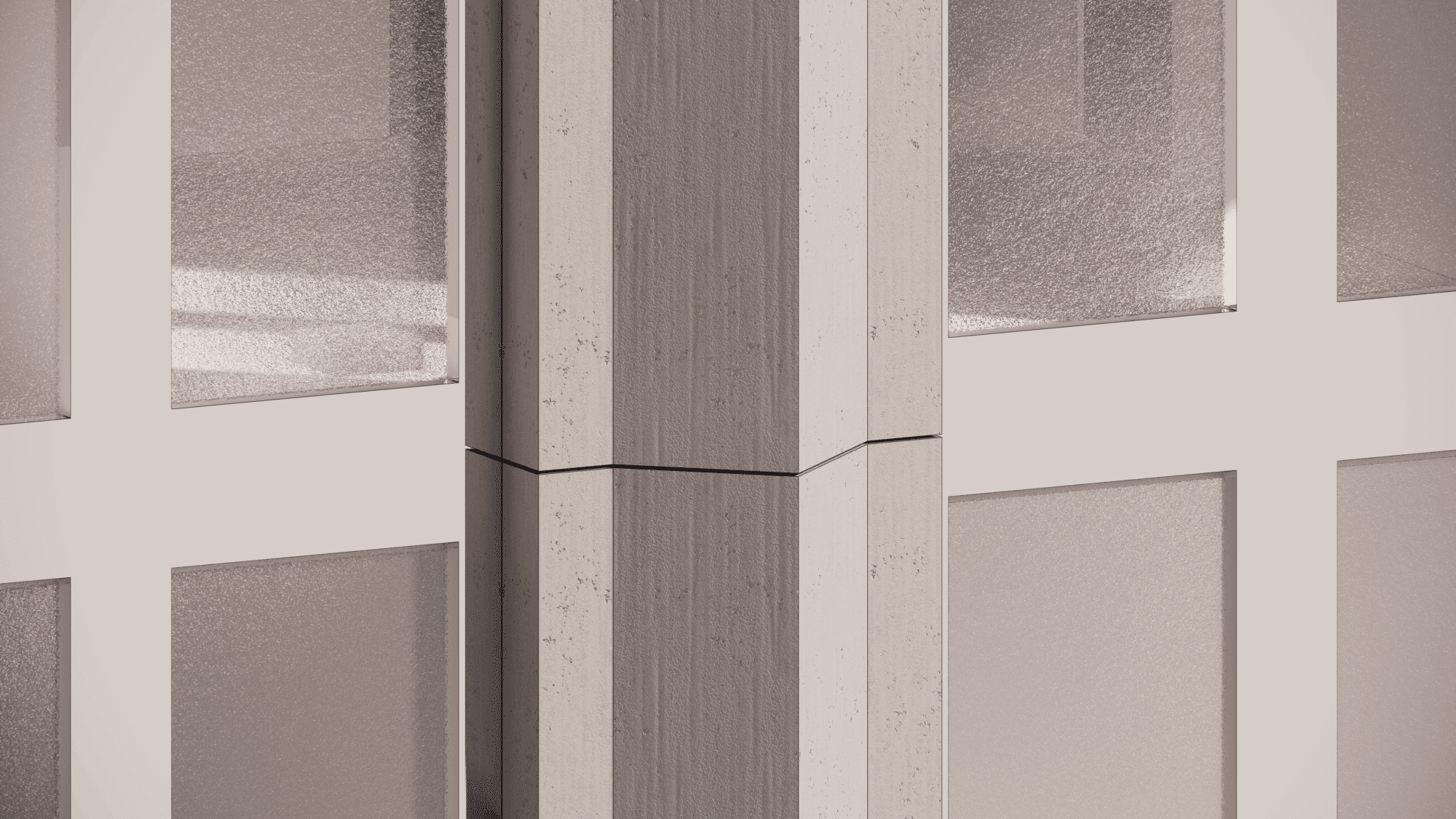 Rendering of completed high-rise UHPC facade system in New York