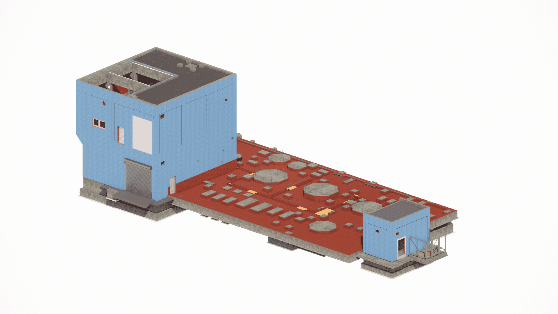 Design of foundations for an industrial building and installation of the equipment