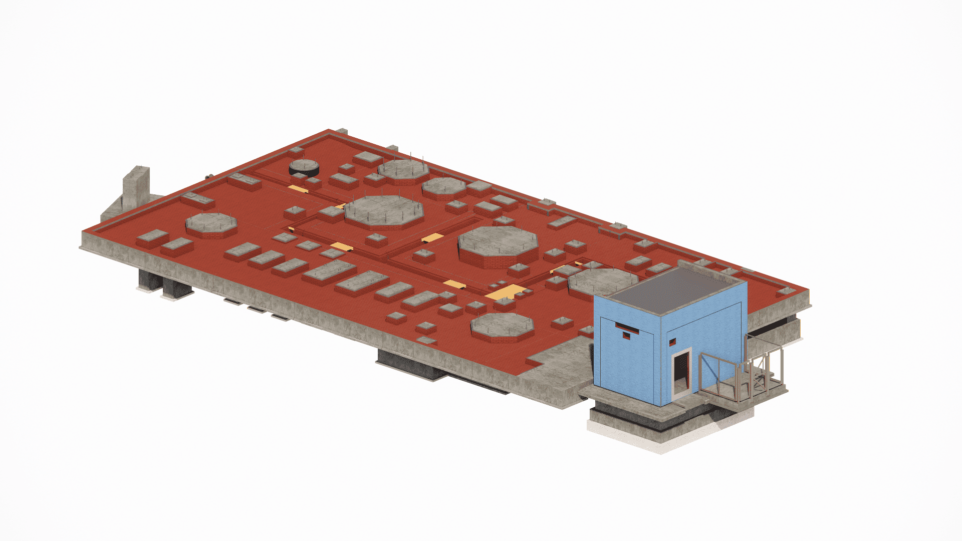 Design of a foundation for an industrial building with an acid-resistant protection