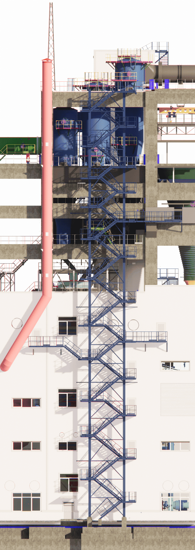 Integrated design of building structures and technological facilities made of reinforced concrete and metal structures
